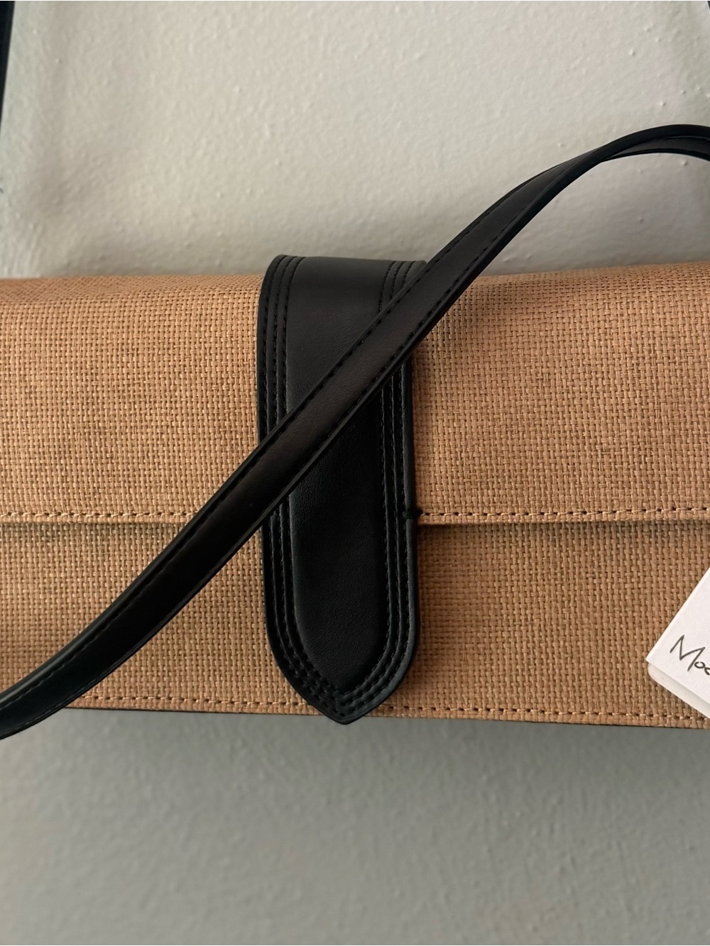 Moda Luxe Tan Clutch with Black Strap Accent - Picture 5 of 10